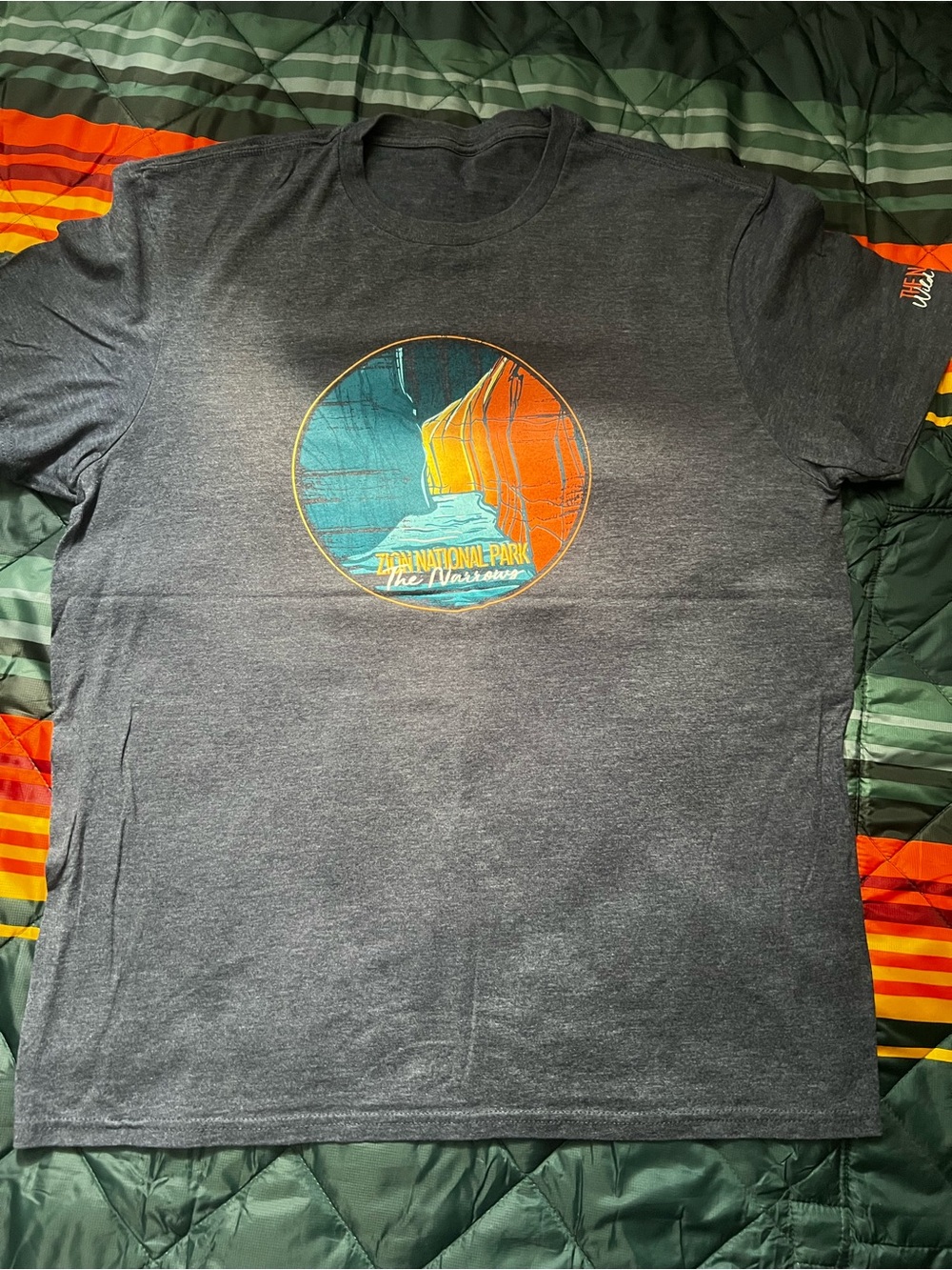 Gray Zion National Park The Narrows Graphic T‑Shirt